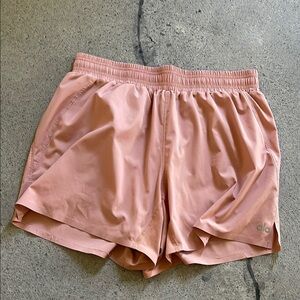 ALO Yoga Pink Athletic Shorts Moisture-Wicking Mid-Thigh